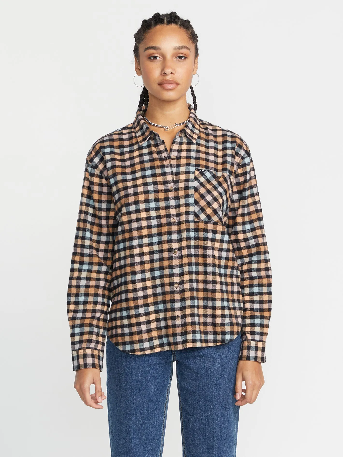 Plaid To Meet U Long Sleeve Shirt - Winter Orchid