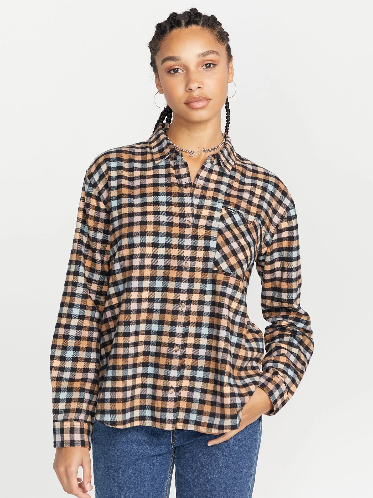 Plaid To Meet U Long Sleeve Shirt - Winter Orchid