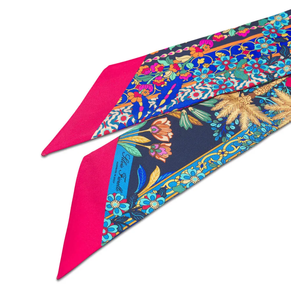 Porta Catania Porta Messina Blue Silk Twilly