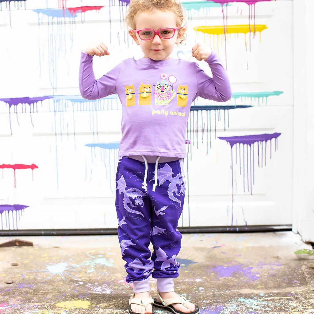 "Party Animal" Cats Shirt with Long Sleeves