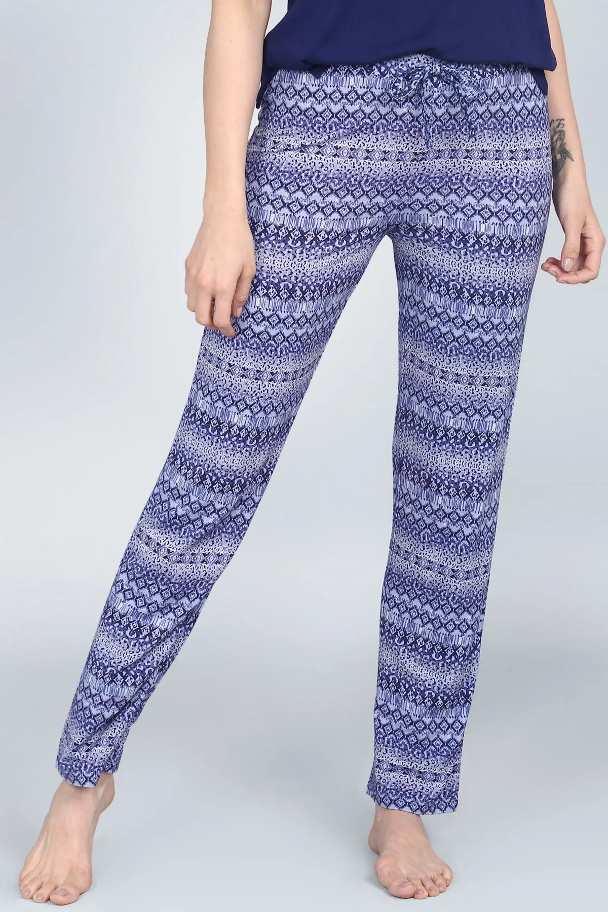 Royal Blue V-Neck Pajama Set