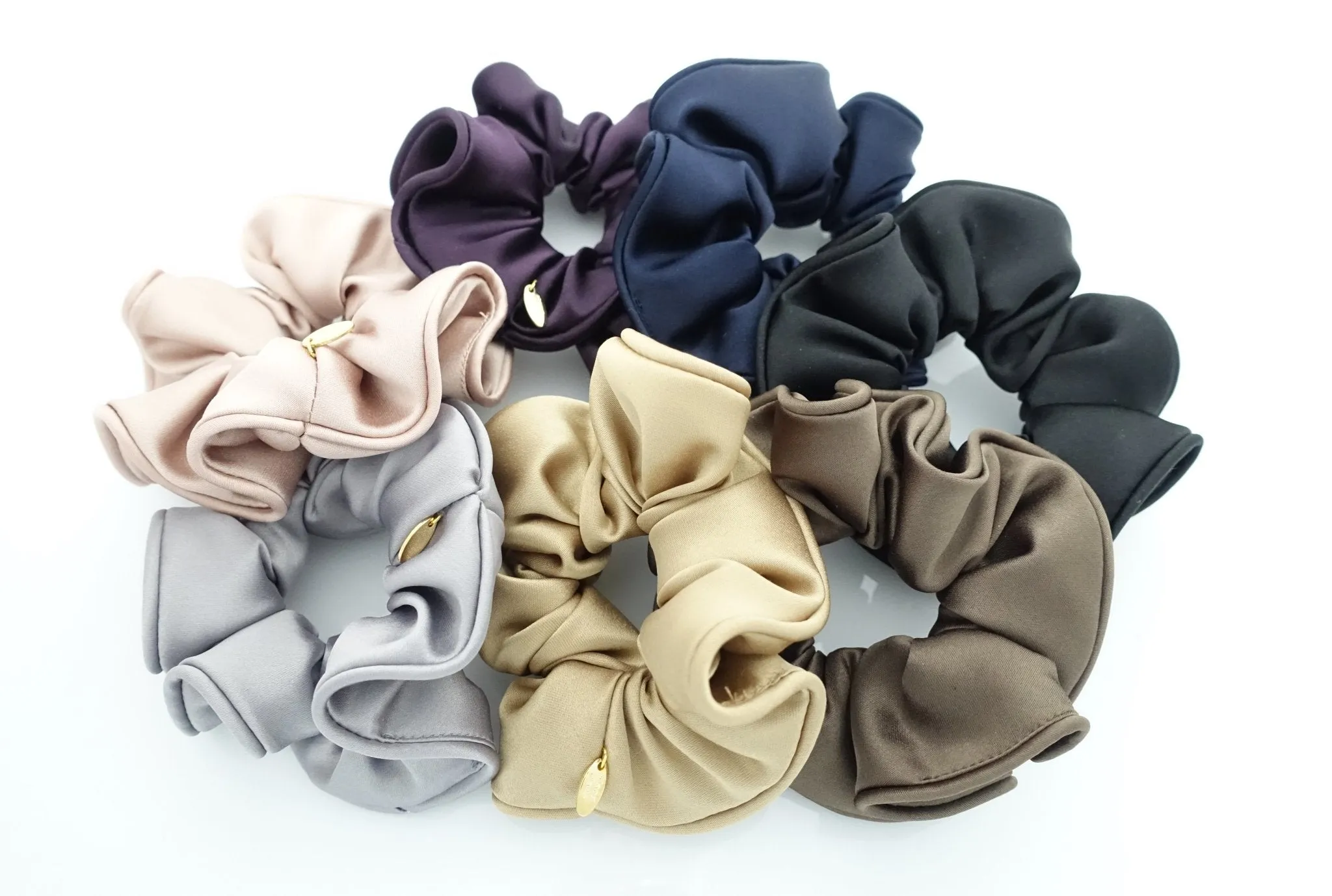 Satin medium solid color Scrunchies for Women
