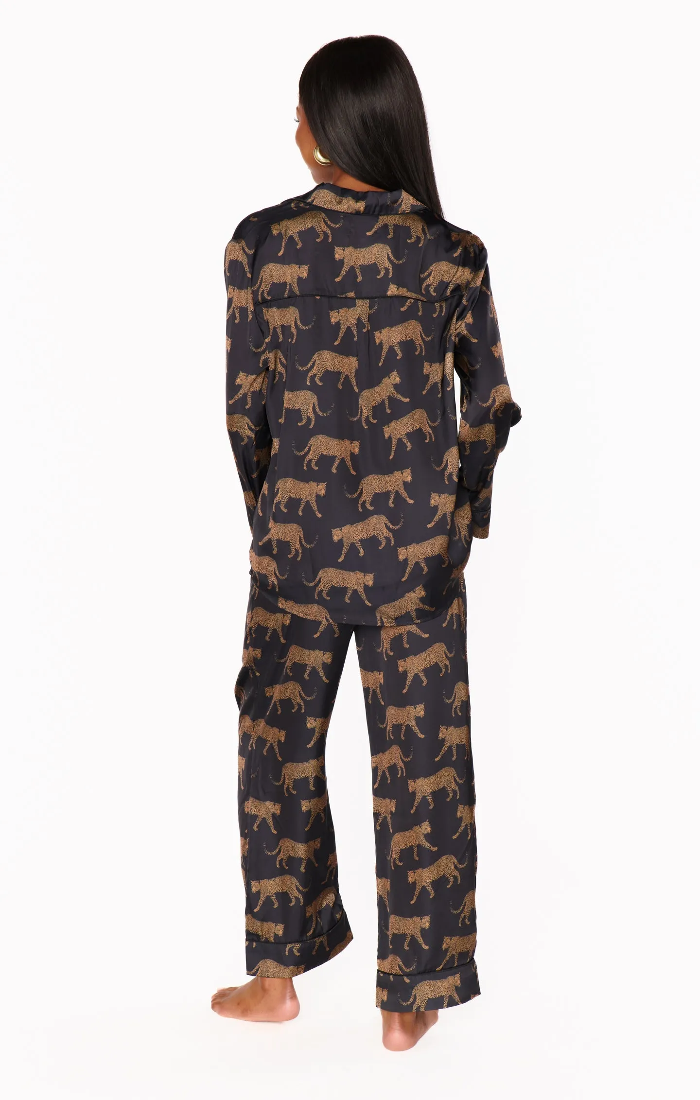 Show Me Your Mumu Classic PJ Set in Black Catwalk Silky