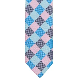 ST18 - Baby Blue/Pink Checker - Skinny Width