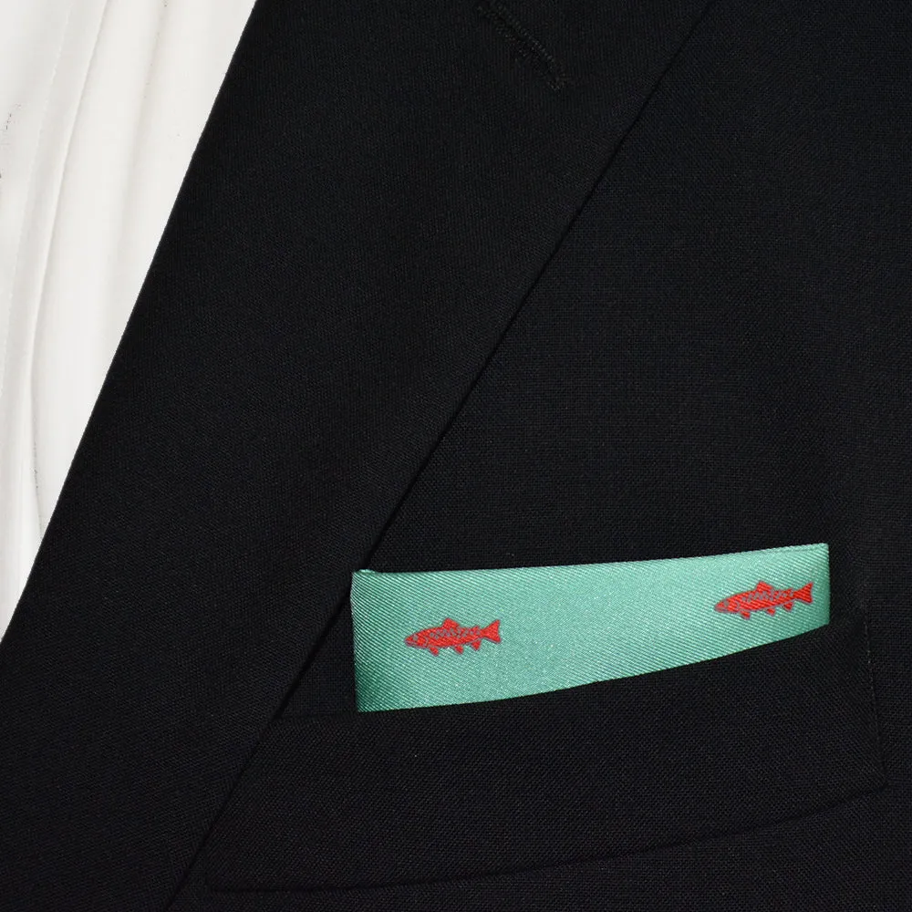 Trout Pocket Square - Light Green
