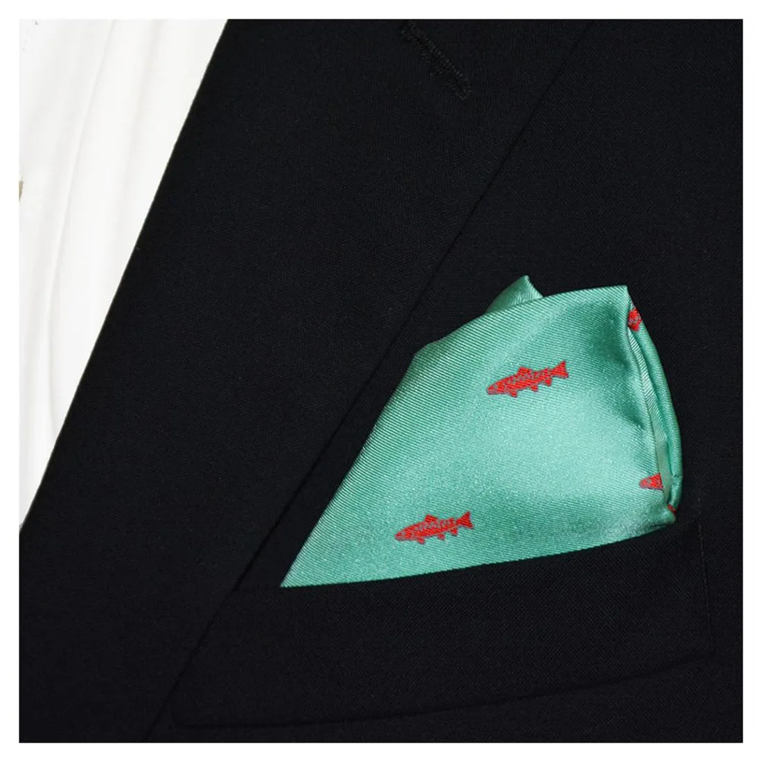 Trout Pocket Square - Light Green