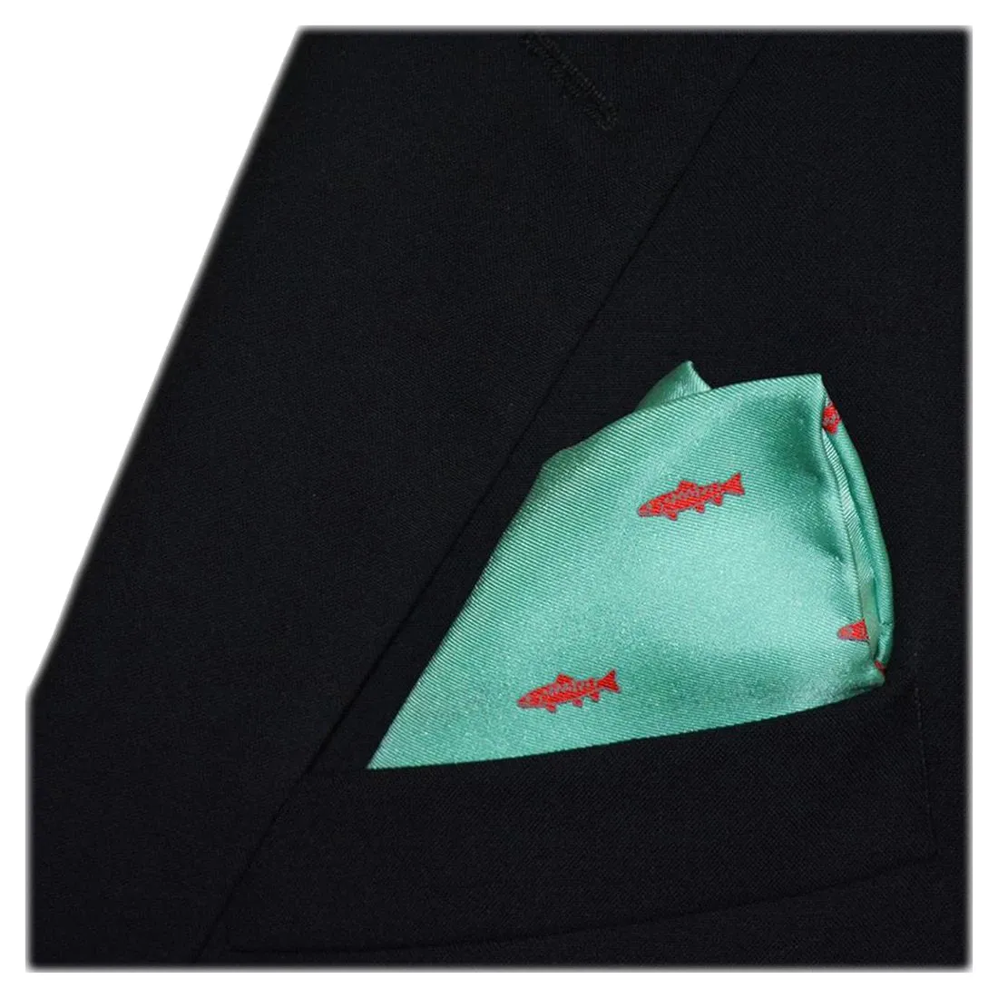Trout Pocket Square - Light Green