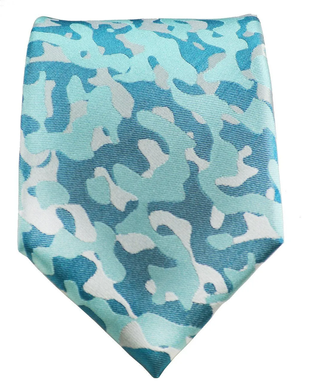 Turquoise Camouflage Silk Tie and Pocket Square
