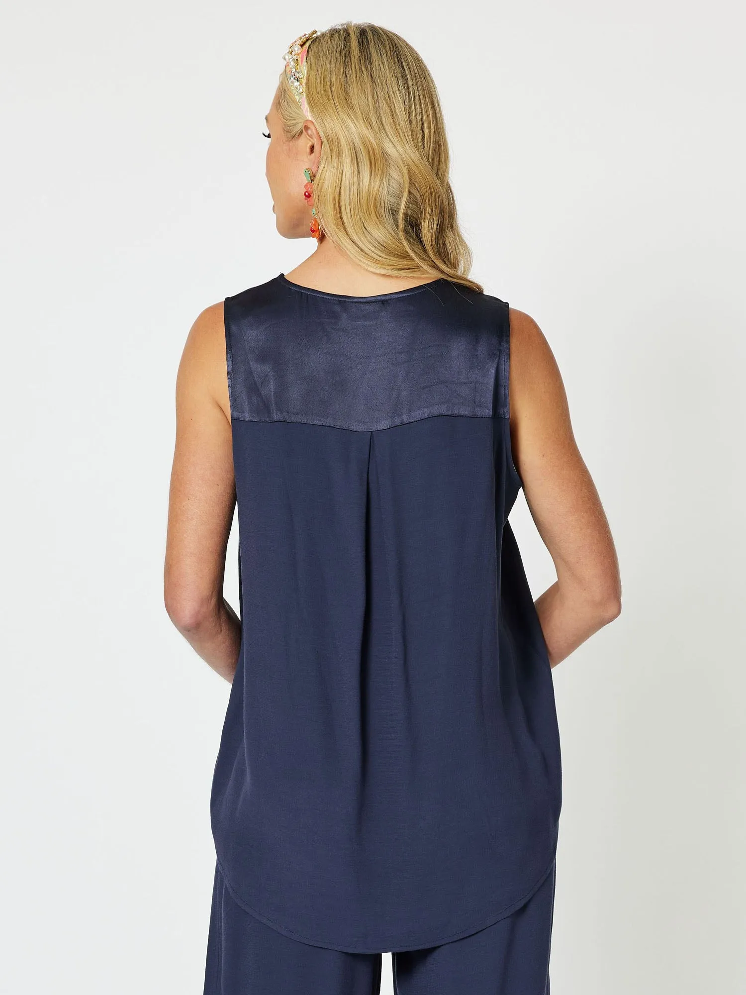 Tuxedo V - Neck Cami - Navy