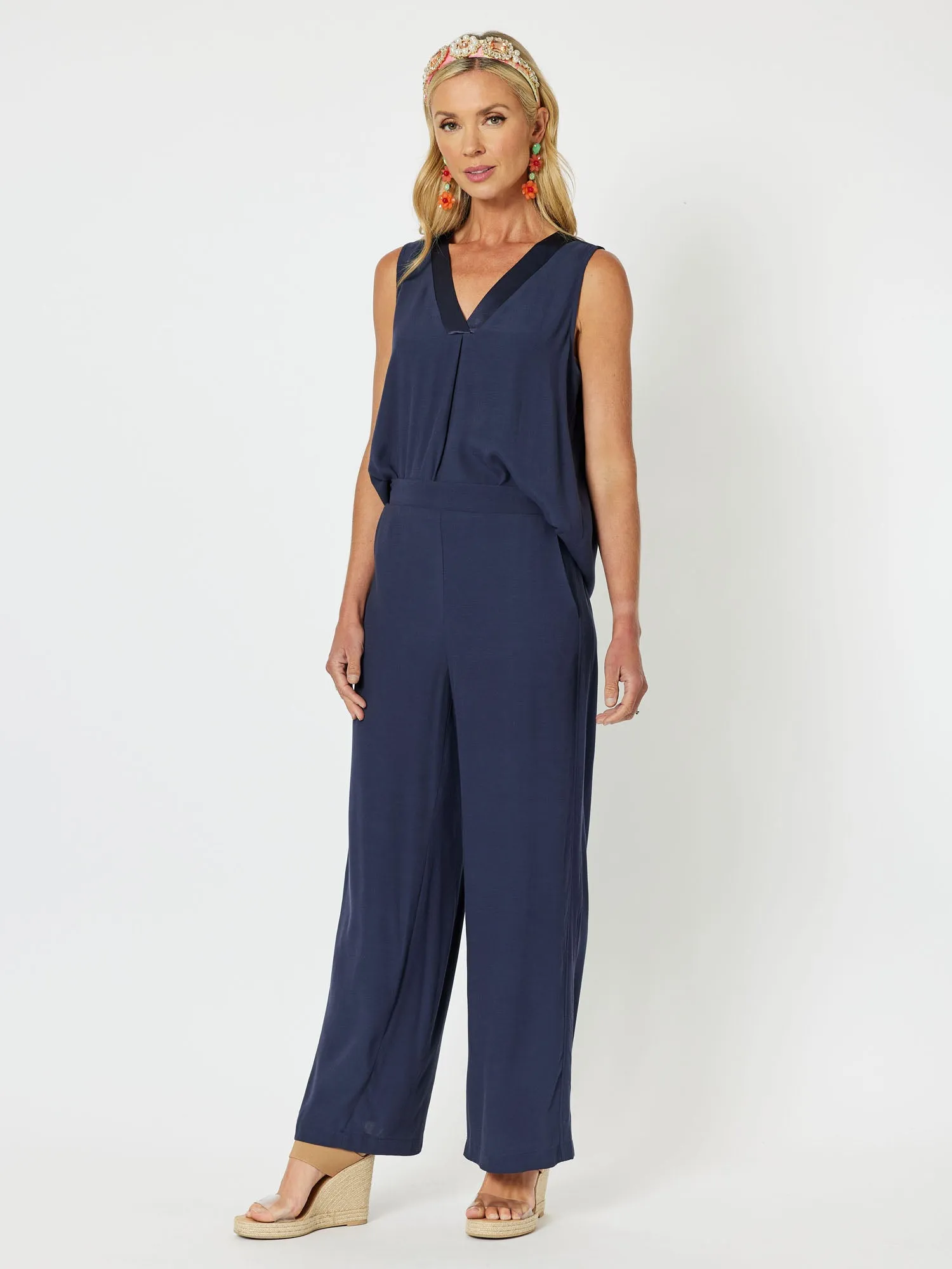 Tuxedo V - Neck Cami - Navy