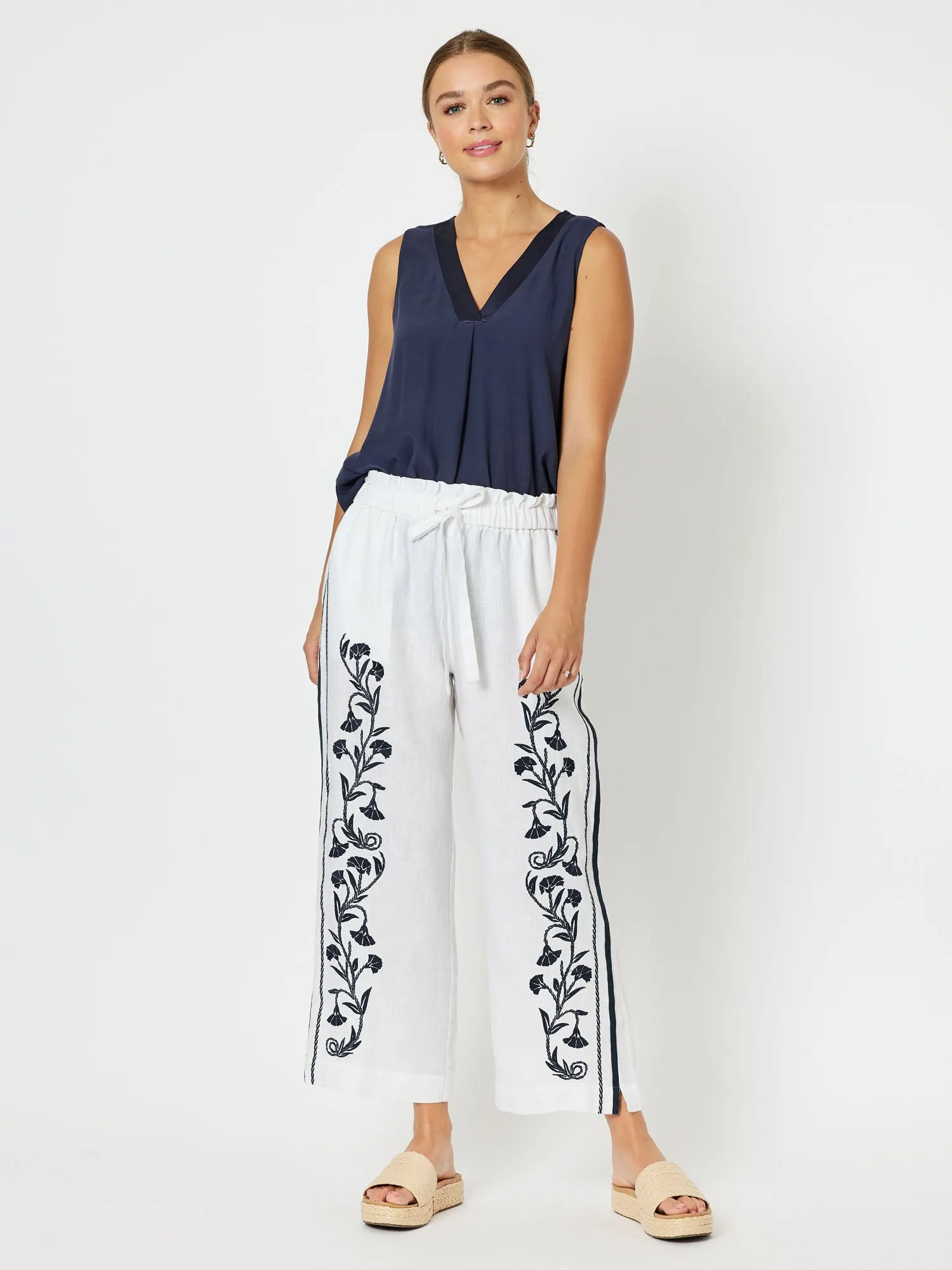 Tuxedo V - Neck Cami - Navy