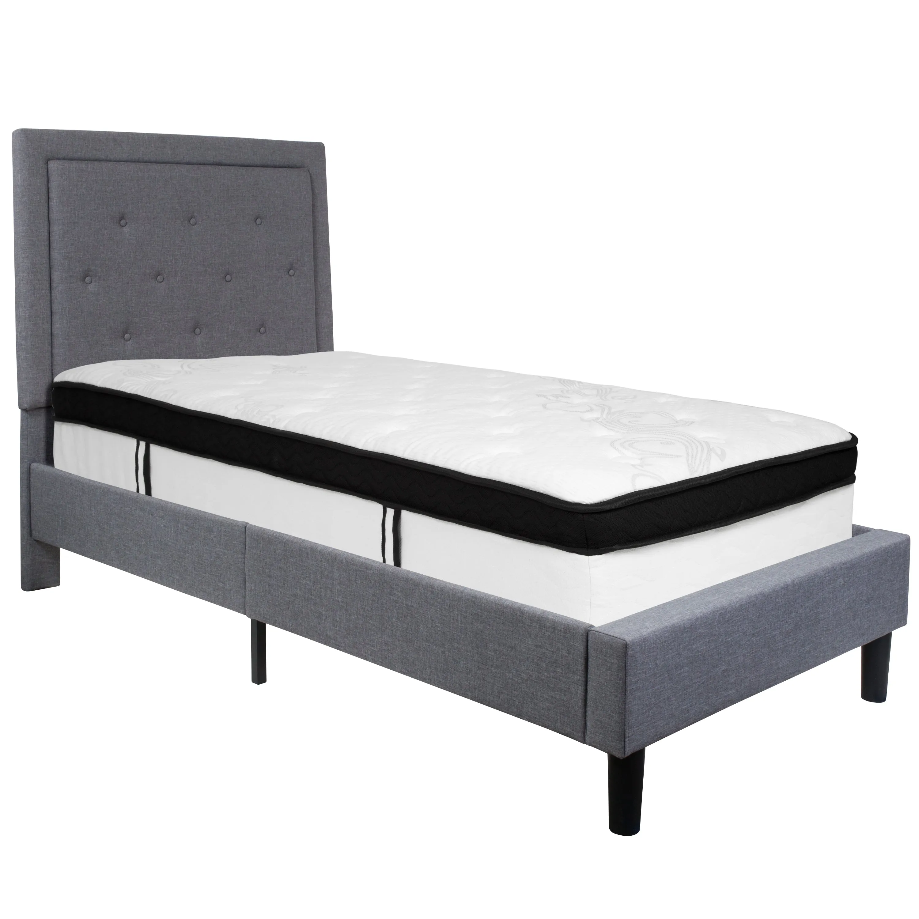 Twin Platform Bed Set-Gray SL-BMF-25-GG