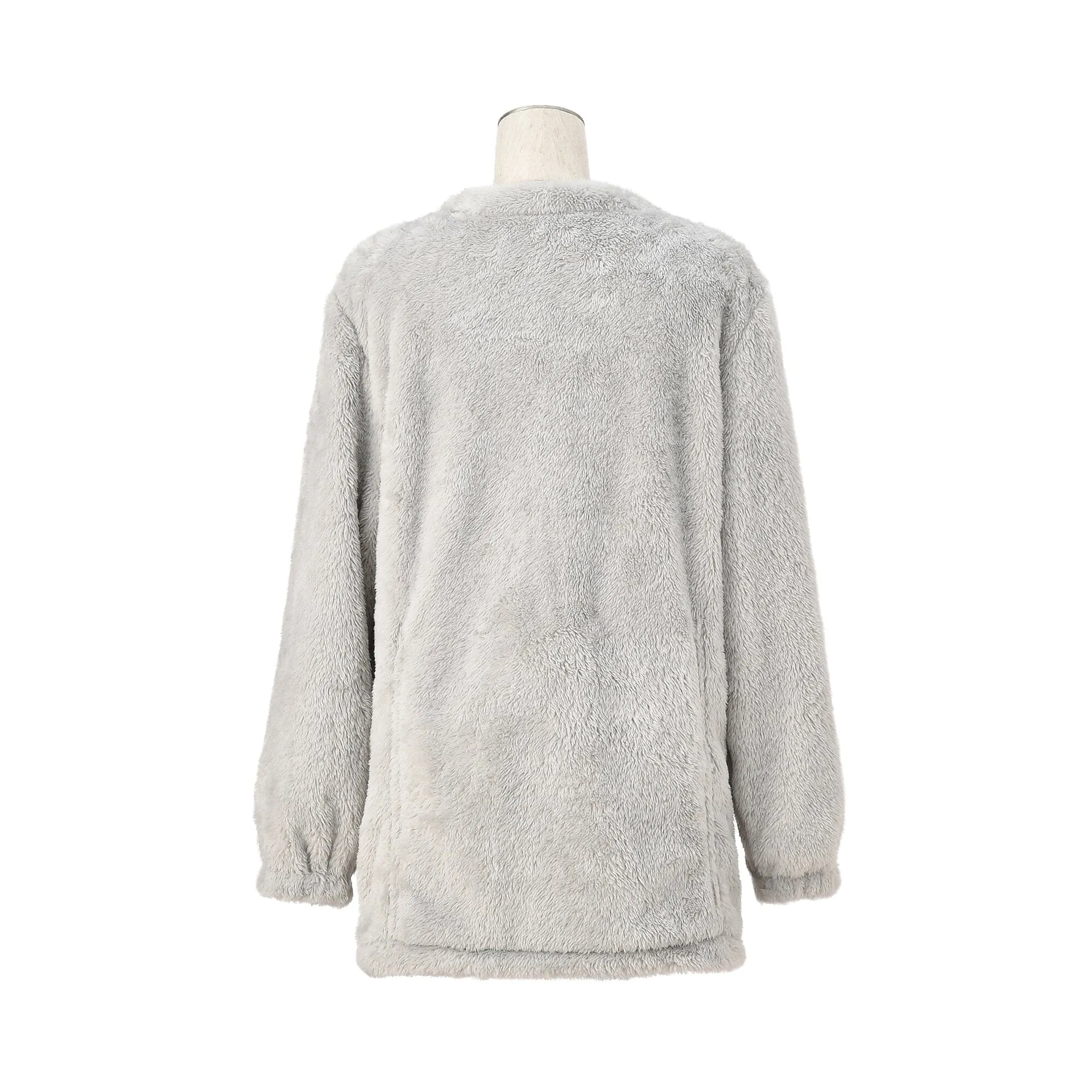 Warm Fleece Cardigan  Gray