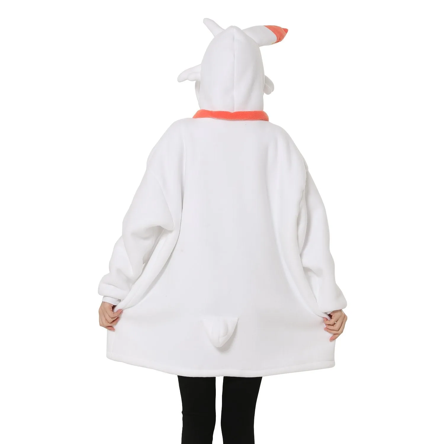 White Flame Rabbit Animal Keep Warm Costume Cozy Cartoon Lazy TV Blanket