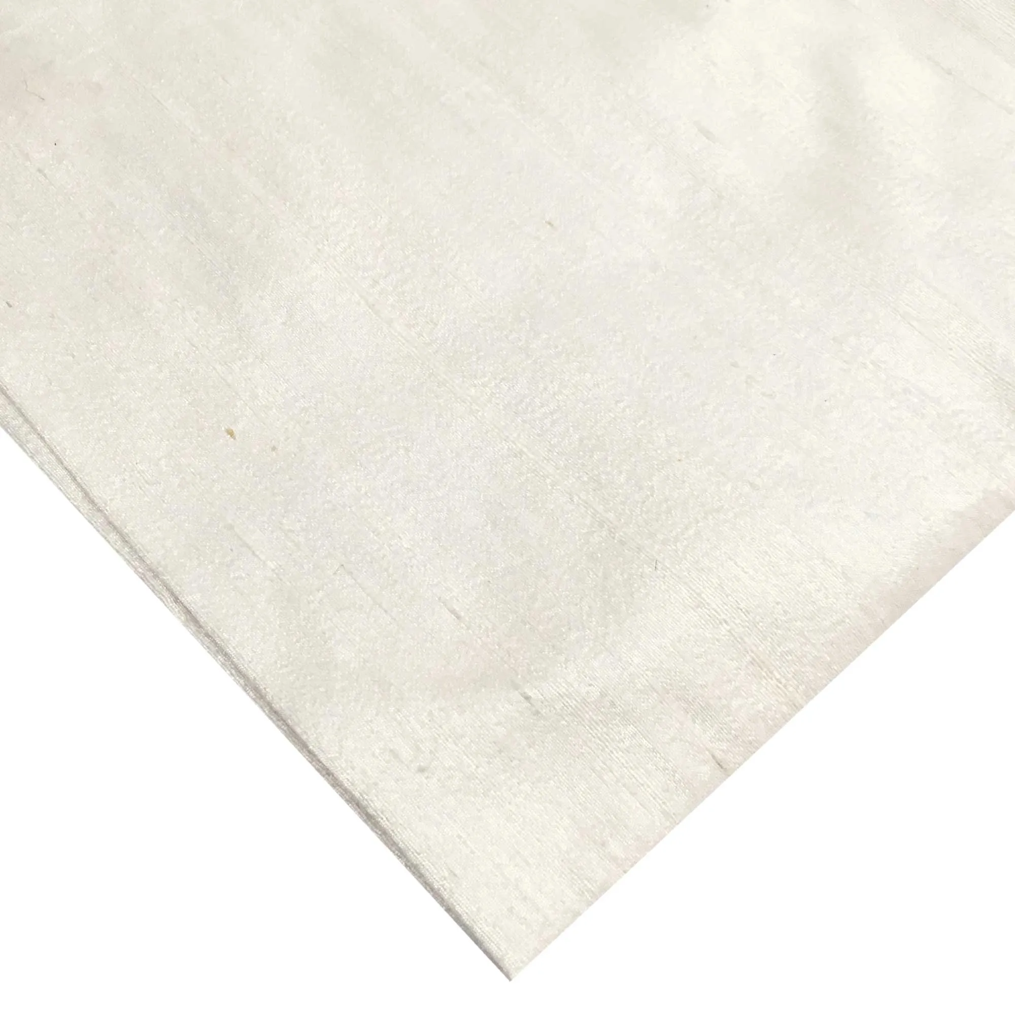 White to Ivory Pure Raw Silk Fabric