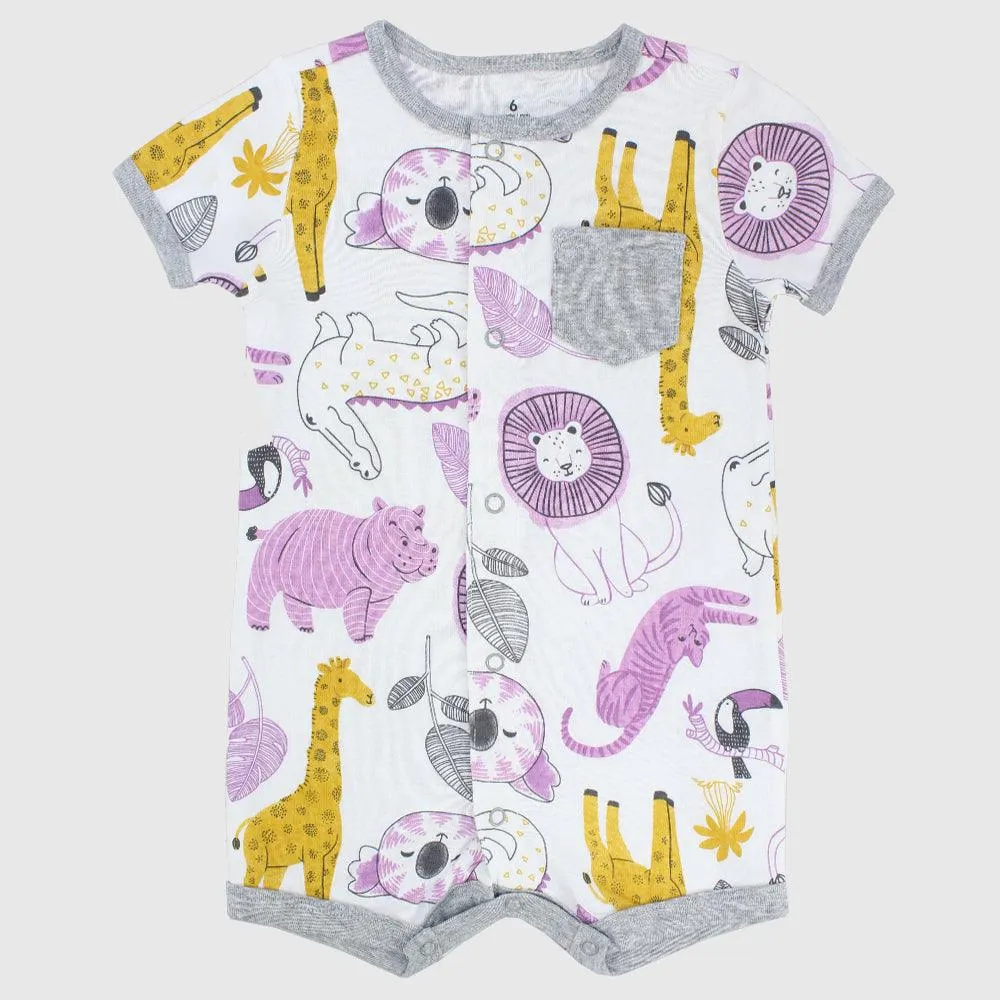 Wild Animals Short-Sleeved Romper
