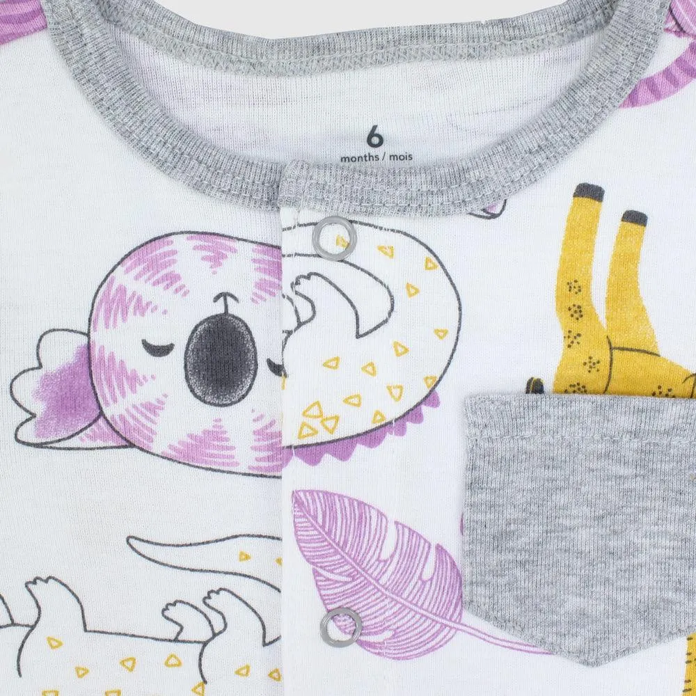 Wild Animals Short-Sleeved Romper