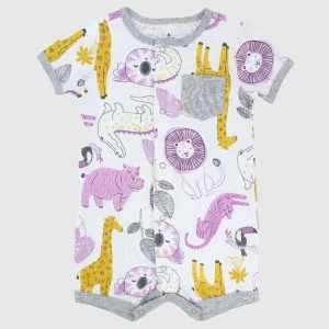 Wild Animals Short-Sleeved Romper