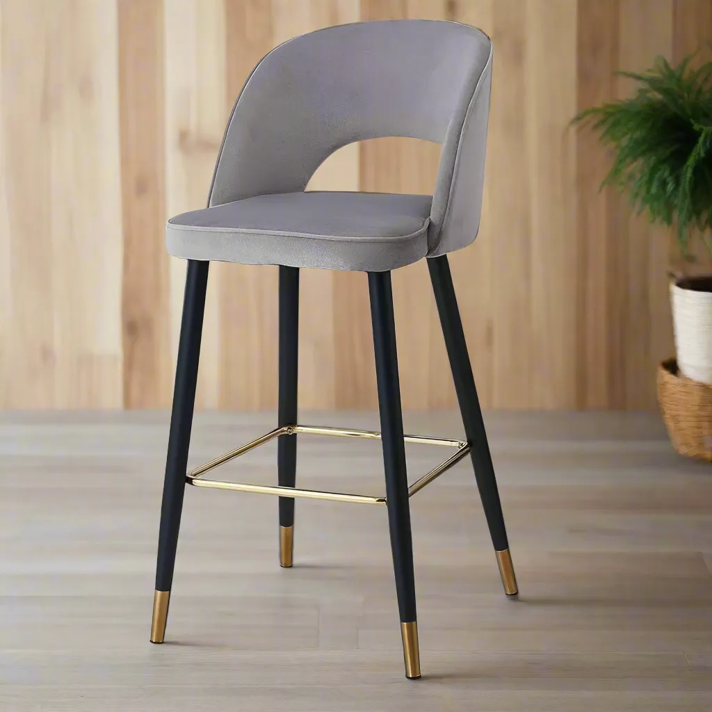 Wooden Twist Desire Modern Cafe Dining Chair Velvet Upholstery with Metal Legs