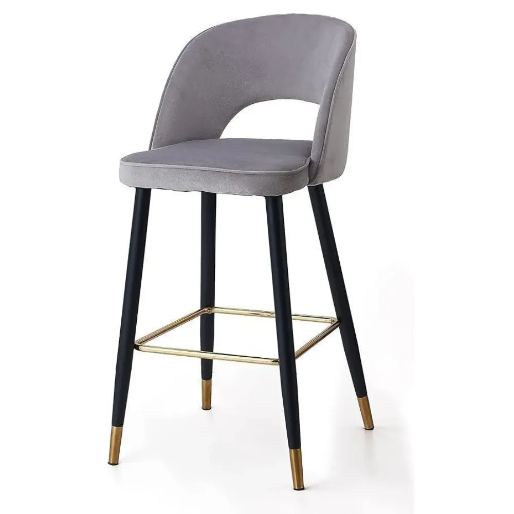 Wooden Twist Desire Modern Cafe Dining Chair Velvet Upholstery with Metal Legs