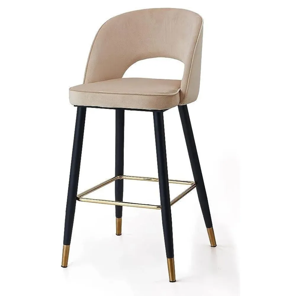 Wooden Twist Desire Modern Cafe Dining Chair Velvet Upholstery with Metal Legs
