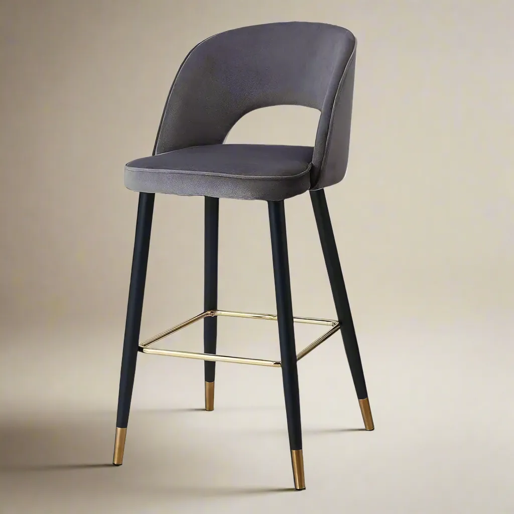 Wooden Twist Desire Modern Cafe Dining Chair Velvet Upholstery with Metal Legs