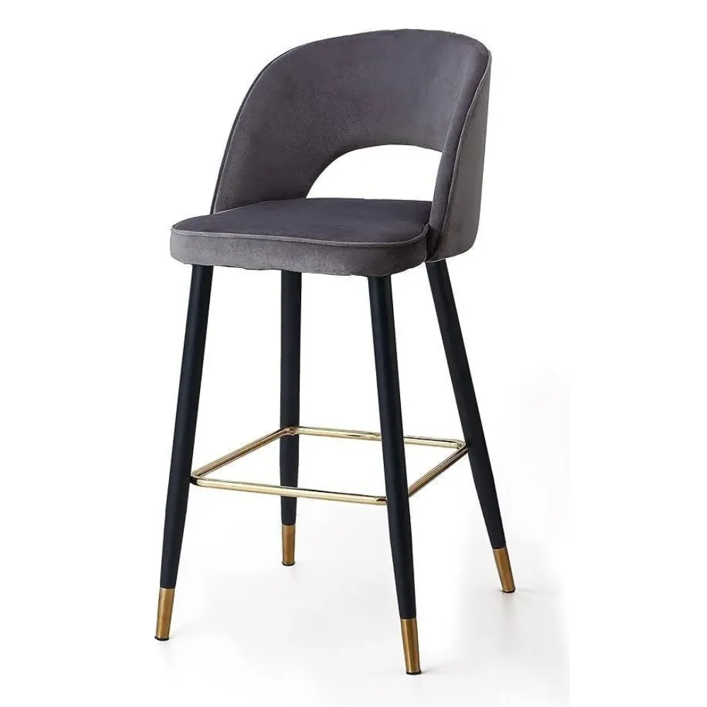 Wooden Twist Desire Modern Cafe Dining Chair Velvet Upholstery with Metal Legs