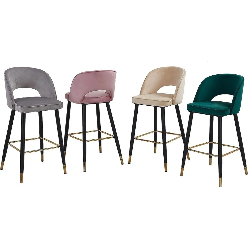 Wooden Twist Desire Modern Cafe Dining Chair Velvet Upholstery with Metal Legs