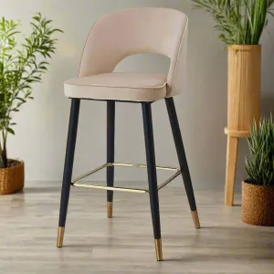 Wooden Twist Desire Modern Cafe Dining Chair Velvet Upholstery with Metal Legs