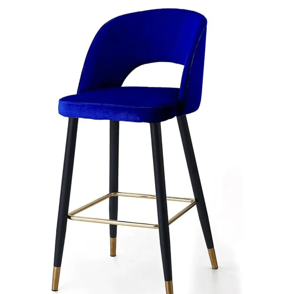Wooden Twist Desire Modern Cafe Dining Chair Velvet Upholstery with Metal Legs