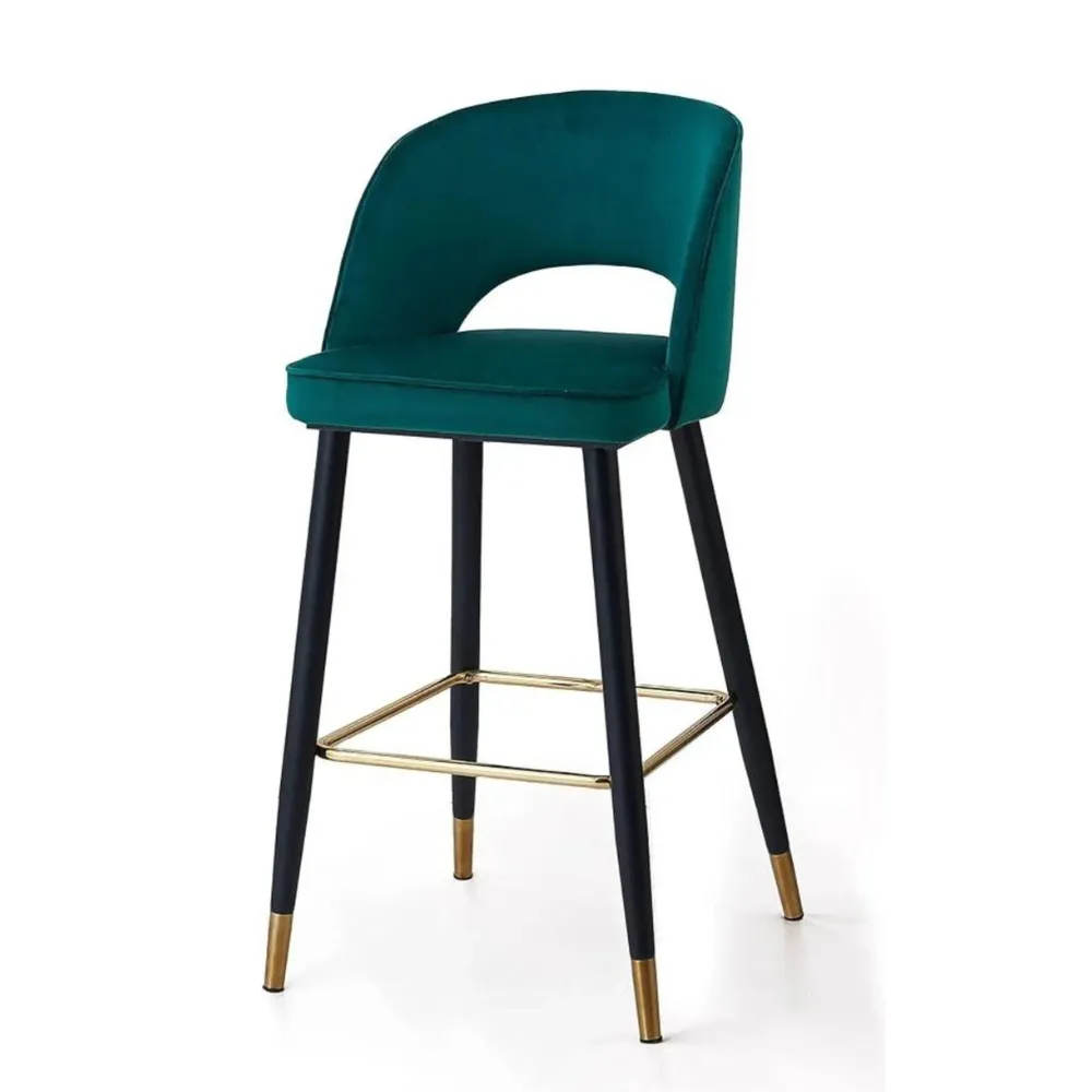 Wooden Twist Desire Modern Cafe Dining Chair Velvet Upholstery with Metal Legs