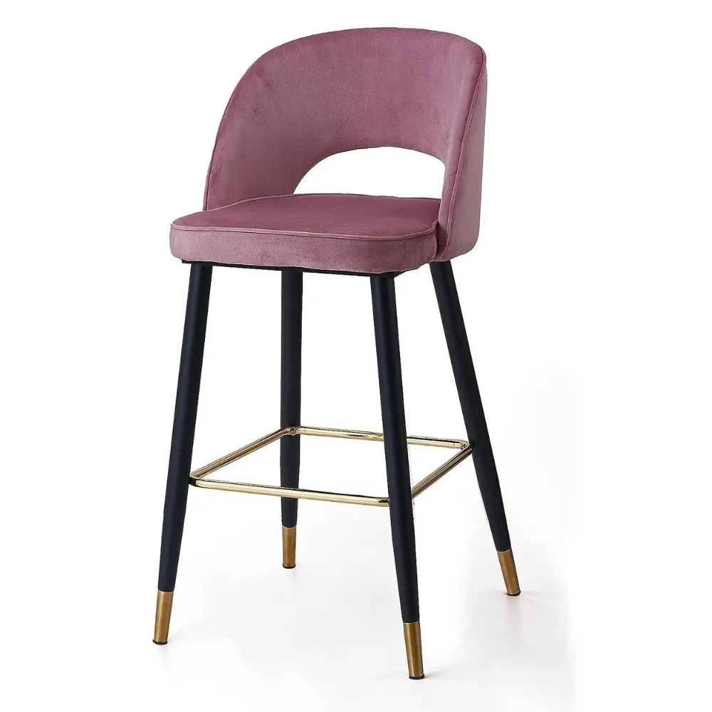 Wooden Twist Desire Modern Cafe Dining Chair Velvet Upholstery with Metal Legs