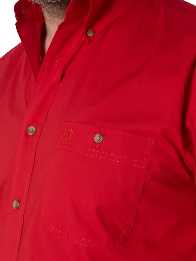 Wrangler Men's George Solid Red Shirt