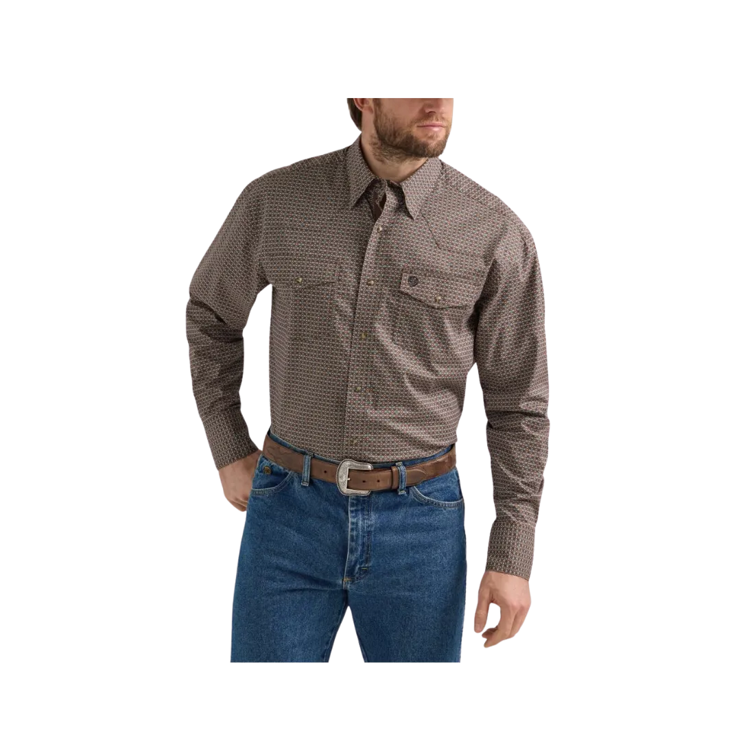 Wrangler Men's George Strait Troubadour Brown Shirt